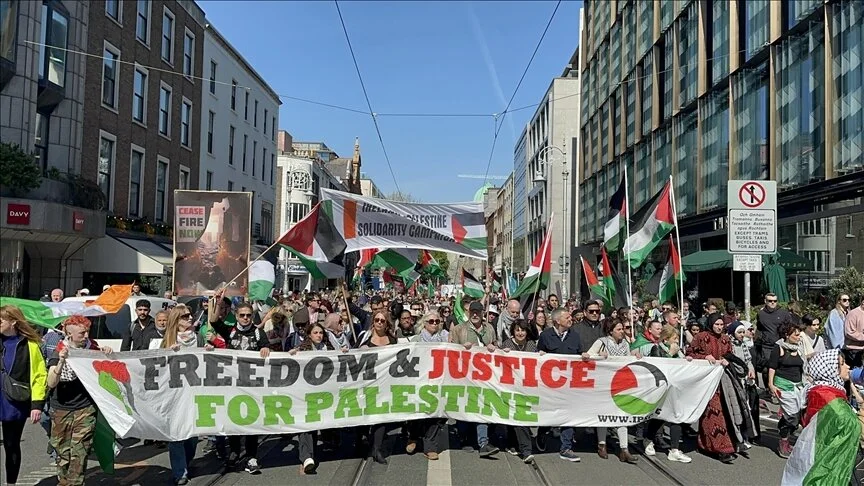 İrlanda’da Filistin’e destek gösterisi düzenlendi